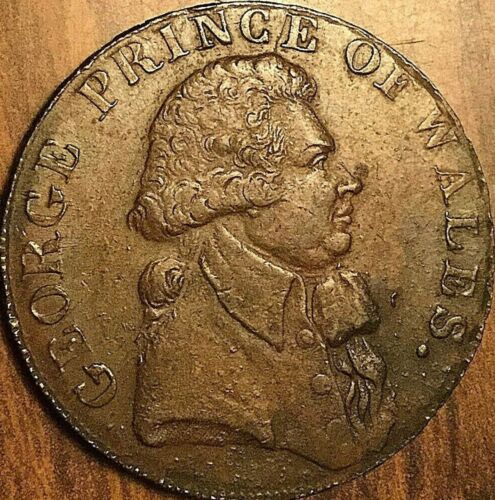 GREAT BRITAIN LONDON AND MIDDLESEX GEORGE PRINCE OF WALES HALF PENNY TOKEN