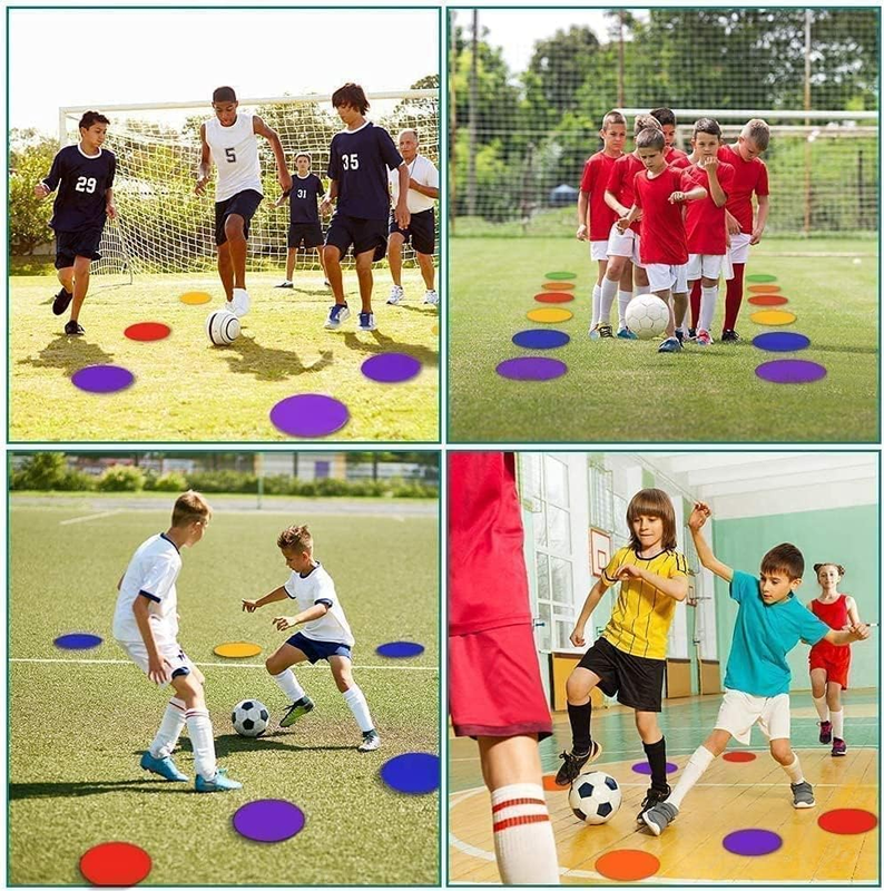 8 Inch Poly Vinyl Spot Markers, Non Slip Rubber Agility Markers Flat Field Cones