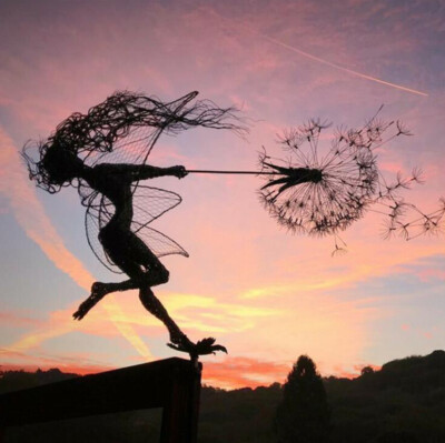 Outdoor Fairies Dandelions Dance Together Statue Garden Ornament Sculpture Decor