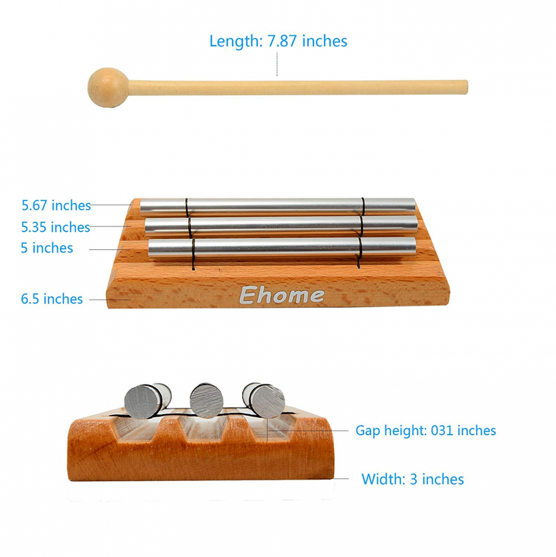 Meditation Trio Chime, Ehome Solo Percussion Instrument with Mallet for Prayer,