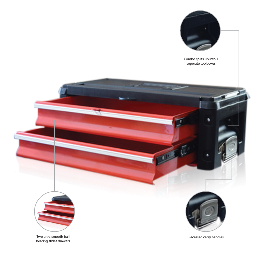 US PRO Tools 3 IN 1 Mobile Rolling Chest Trolley Cart Wheels