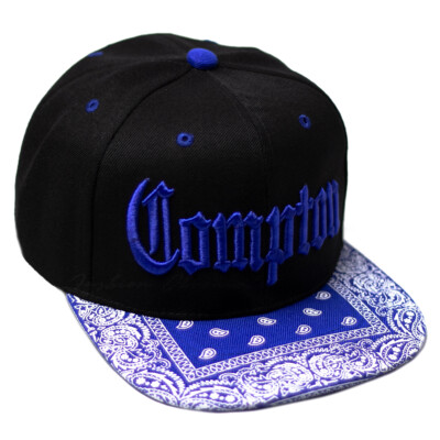COMPTON Embroidered Baseball Cap Bandana Snapback Hat Adjustable Flat Bill Men