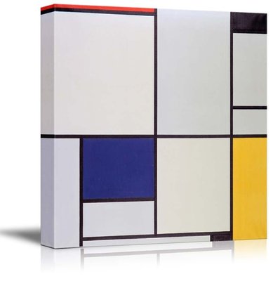 24''x24'' Piet Mondrian Wall Art Canvas Print - Tableau I