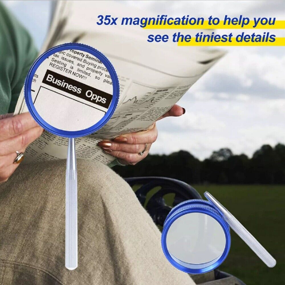 35X Handheld Magnifying Glass-Magnifying Loupe Eye Glass Magnifier Jeweler Loop
