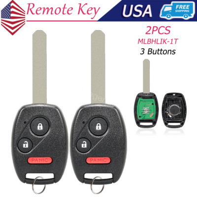 2 Replacement For 2010 2011 2012 2013 2014 Honda Insight Key Fob Remote + Chip