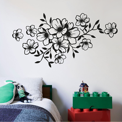 Floral Plant Small Flower Flowers Wall Art Stickers Vinyl for Home Room Decals