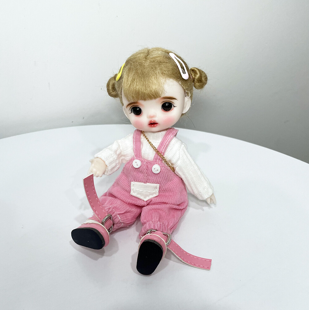 1/8 BJD Doll 16cm Girl Dolls Full Set Removable Outfits Wigs