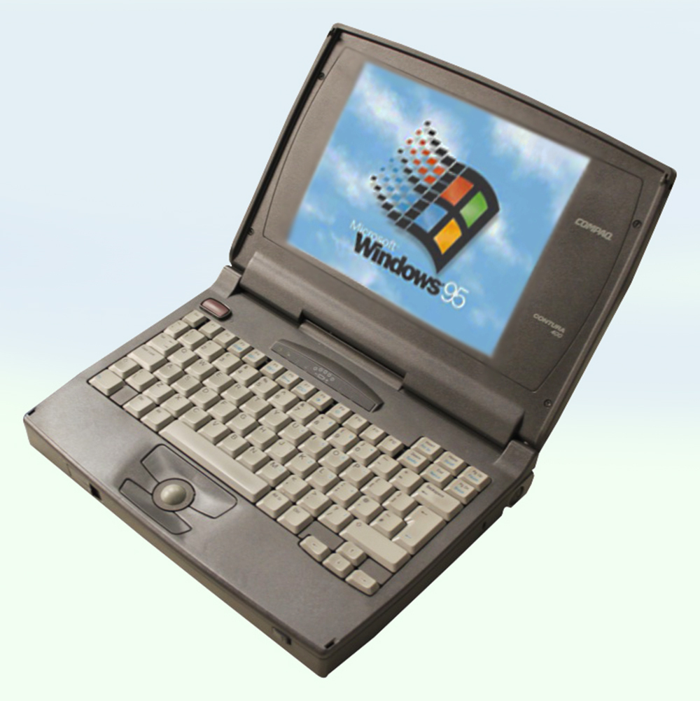 Early 1990's Working Compaq Contura Laptop Windows 95 Rollerball