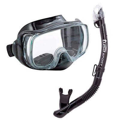 TUSA Imprex 3D Dry Black/Black Adult Mask and Snorkel Combo (UC-3325P-BKBK)
