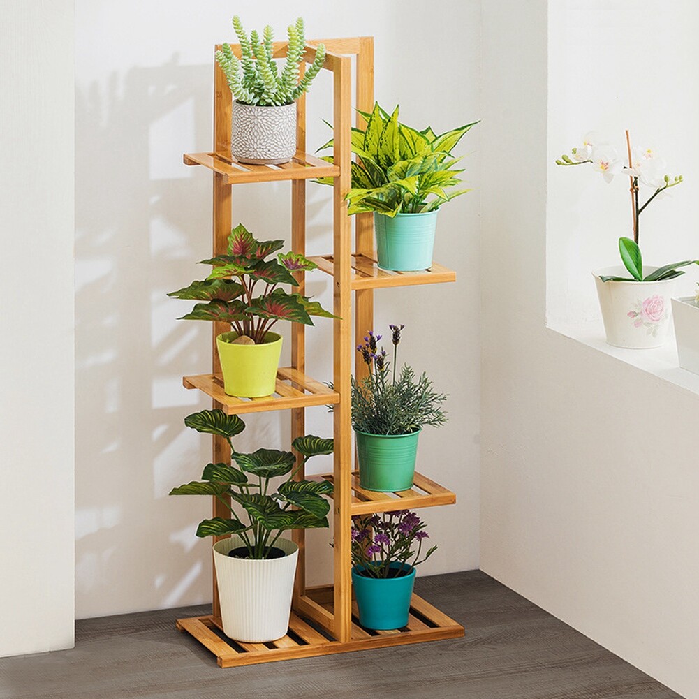 Pflanzentreppe Blumenbank Bambus Blumenständer Leiterregal