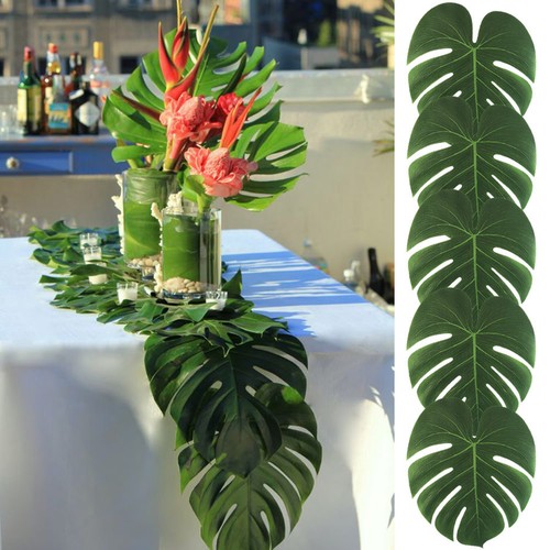 120 Large Artificial Tropical Palm Leaves Monstera Green Plants