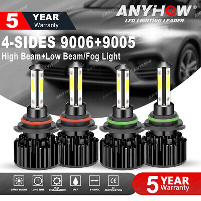 4SIDE 9005+9006 LED Combo Headlight Kit CREE COB 440W Light Bulbs High Low Beam 4SIDE 9005+9006 LED Combo Headlight Kit CREE COB 440W Light Bulbs High Low Beam