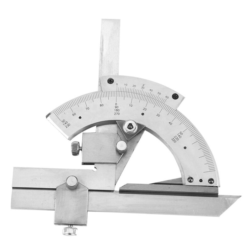 Carbon Steel Fine Tuning Angle Finder Ruler 0-320° Bevel Protractor Meter