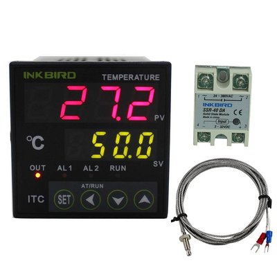 INKBIRD Digital PID Temperature Controller ITC-100VH + K sensor + 40A SSR heater