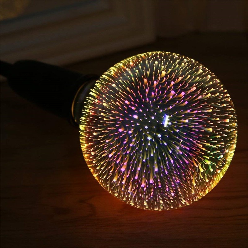 3D Fireworks Light Bulb ST64/G95 Christmas Atmosphere Decorative Light