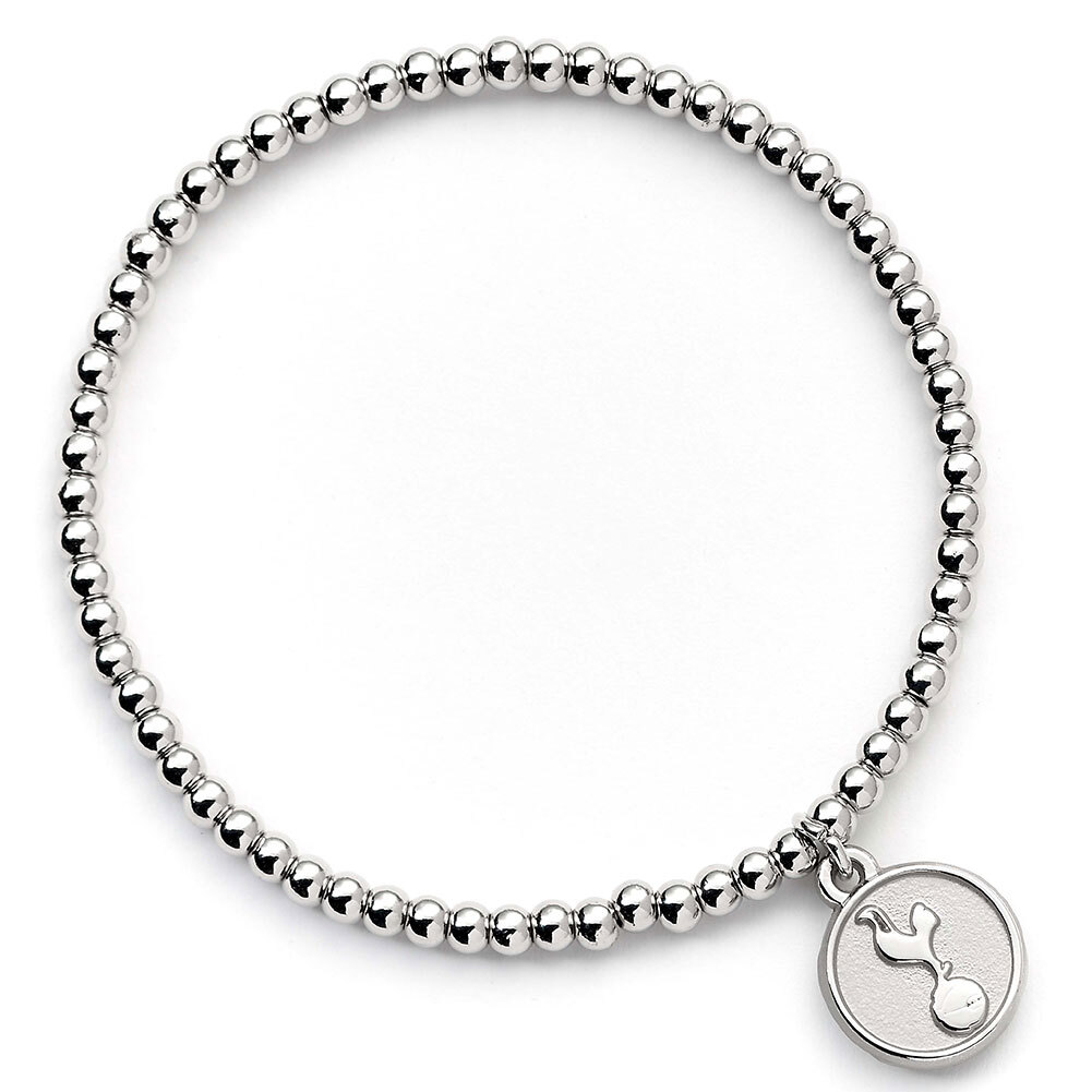 Tottenham Hotspur FC Silver Finish Bead Bracelet- Brand New Official Merchandise