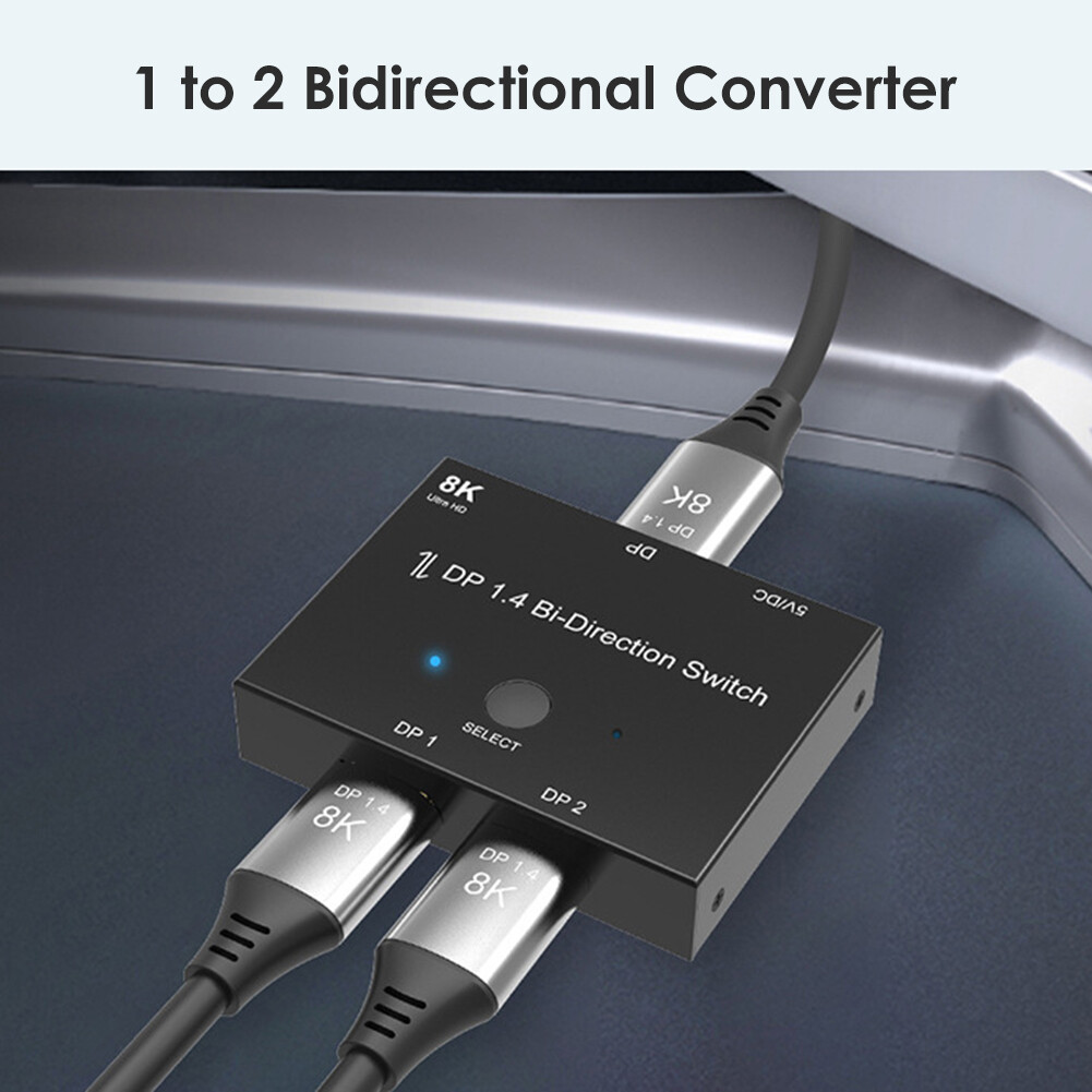 Displayport Splitter DP1.4 8K Bi-Direction Switch Adapter 1x22x1 Switcher DE