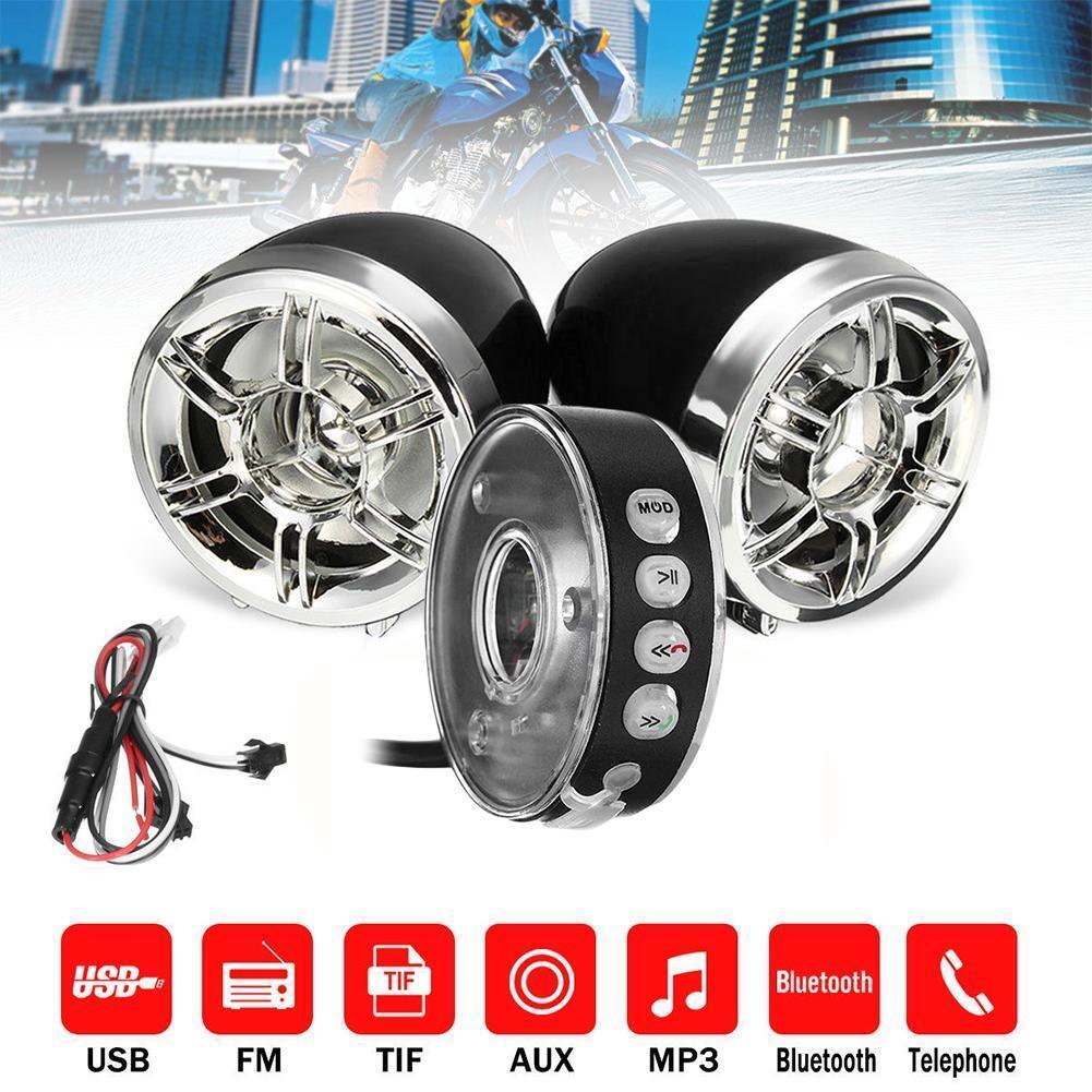 Motorcycle Audio Sound System Waterproof FM MP3 Player Stereo Studio Speakers