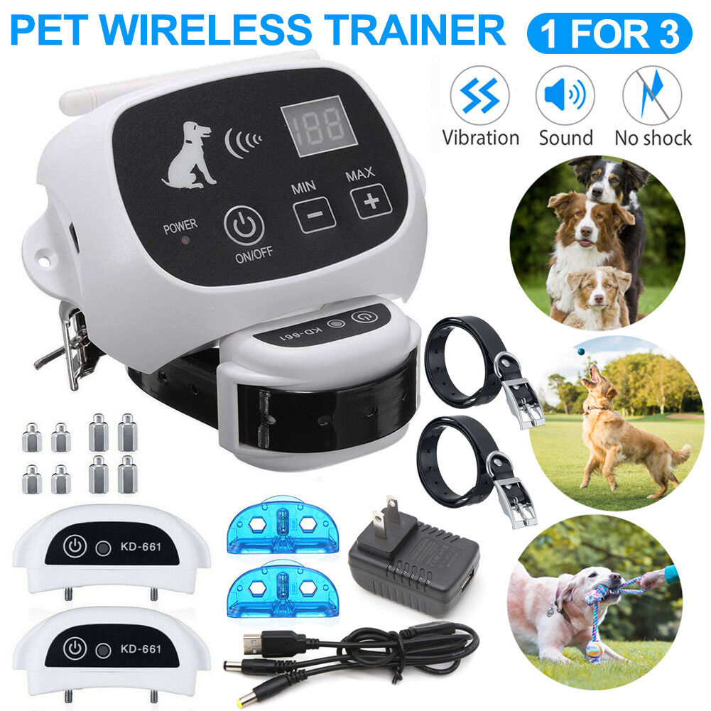 Pet Containment System Waterproof Collars For 2 Dogs