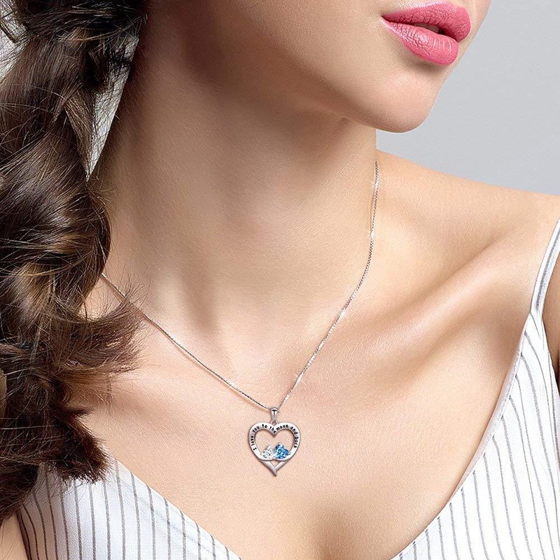 DOUBLE LOVE HEART NECKLACE - ANNIVERSARY GIFTS FOR WIFE GIRLFRIEND