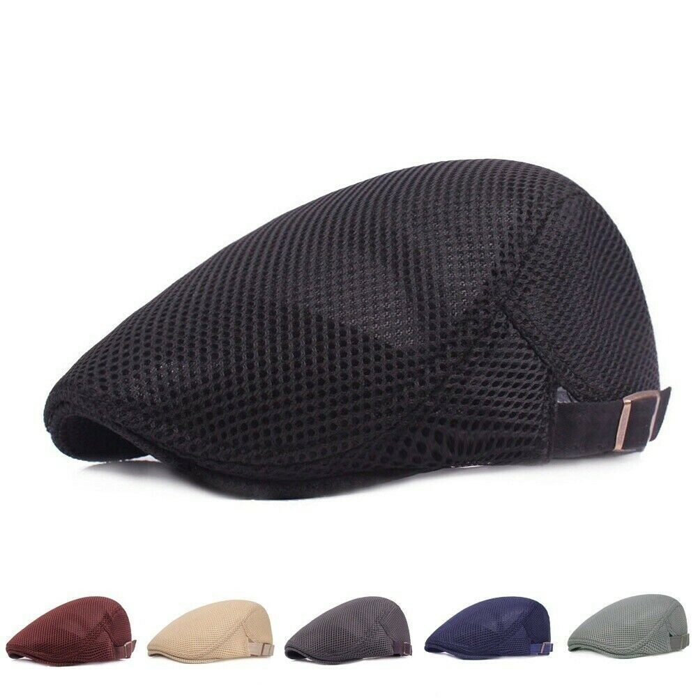 Uomo Basco Rete Traspirante Edera Cappello Coppola Cabbie Estate