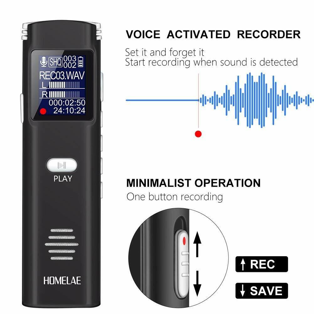 Digital Voice Activated Recorder,16GB Mini Sound Audio Recorder for Meetings, Cl