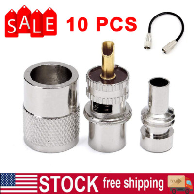 10-pack PL259 Solder Connector Plug with Reducer for RG8X Coaxial Coax Cable US