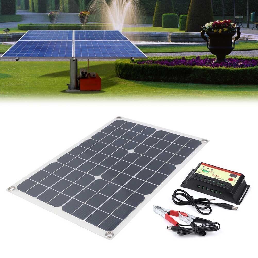 20W 18V Flexible Solar Panel +Charger Controller Fit Motorhome Car Boats Roof