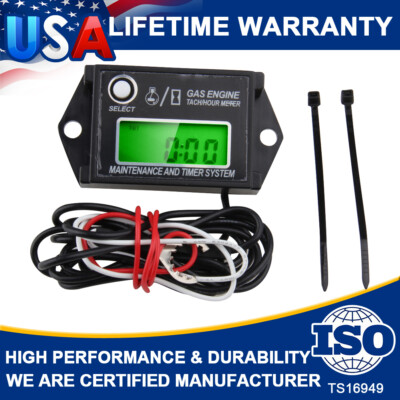 Waterproof Digital Mini Tiny Tachometer Tach Hour Meter Adjustable Job Timer US
