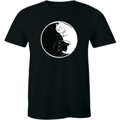 Kittens Ying Yang Men T-shirt Fashion Tumblr Hippy Hippie Peace Kitty Cats Tee
