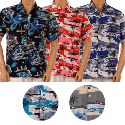 

Мужская гавайская тропическая рубашка Summer Aloha Beach Party Button Casual Loose Fit