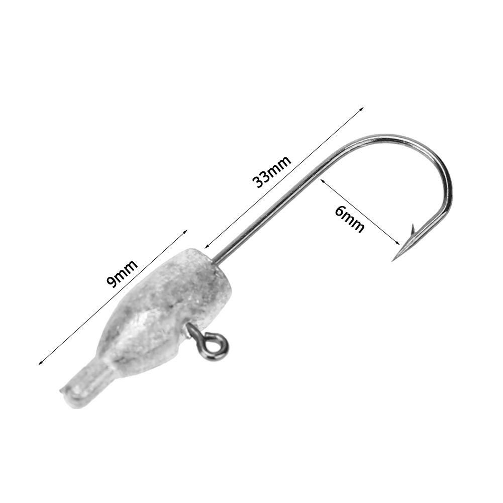 5pcs 2g Exposed Jigging Lead Sharp Head Hook Swinbait Carp Fishing Tackle