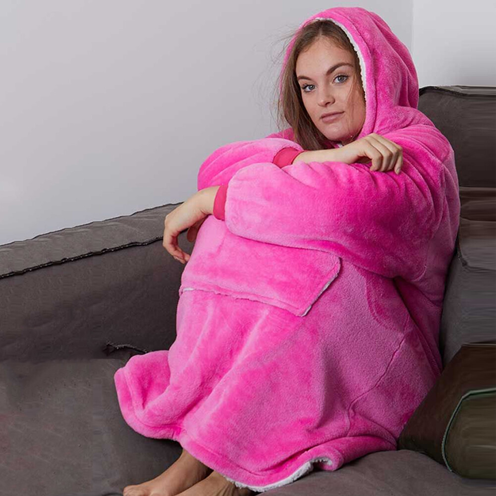 Oversized Hoodie Blanket Soft Long Plush Sherpa Fleece Giant Hooded