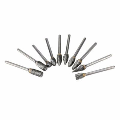 10x 1/4 Inch Double-Cut Tungsten Steel Carbide Rotary Burr Die Grinder Shank Bit