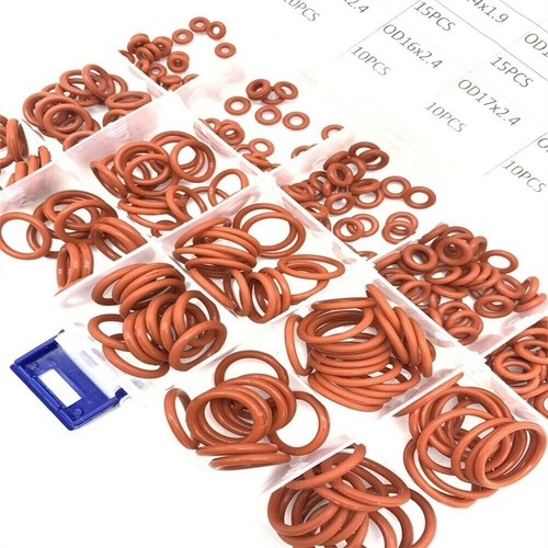 225pcs Silicone Rubber O-Ring Assortment Kit Metric VMQ Gasket Seal Red