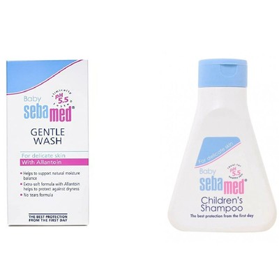 Sebamed gentle baby wash ( 50ml) and Seba med Baby Shampoo, 150 Ml