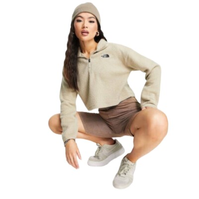 

Женская куртка The North Face с молнией 1/2, укороченный пуловер Glacier из мягкого флиса