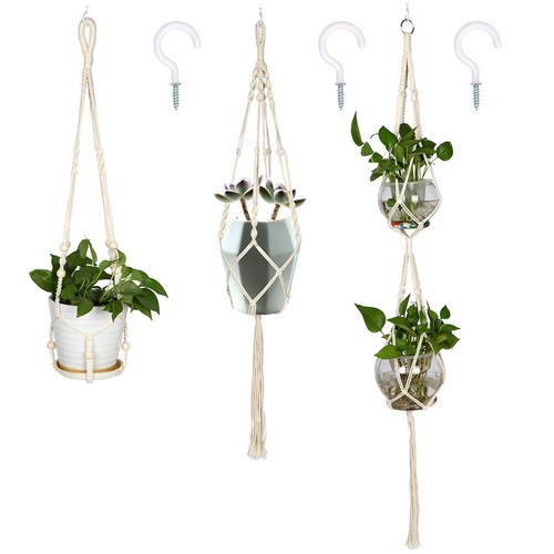 Plant Pot Hangers Handcrafted Macrame Plant Basket Indoor Outdoor