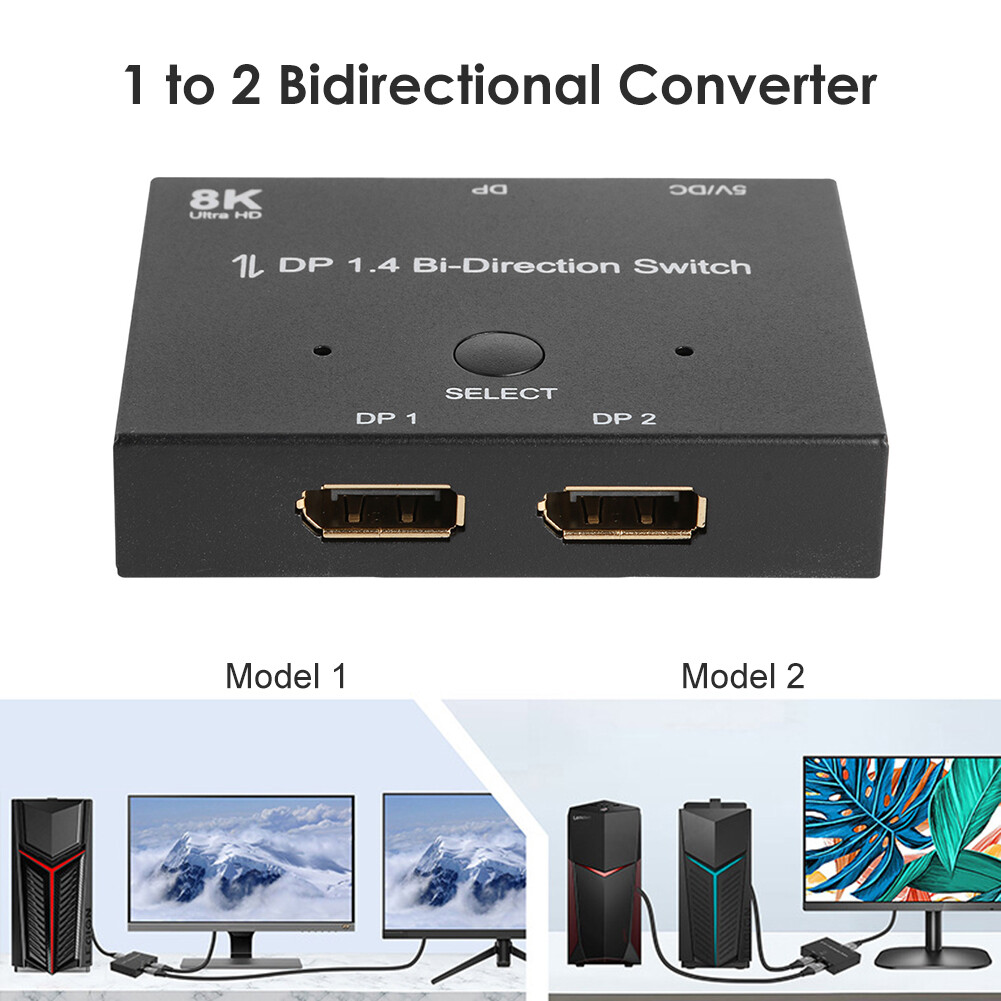 Displayport Splitter DP1.4 8K Bi-Direction Switch Adapter 1x22x1 Switcher DE