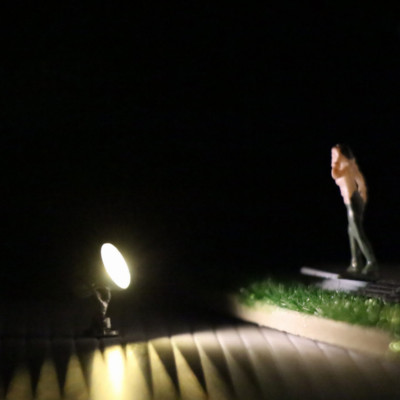 5pcs Model Railway Spot Lamp Post Flood Lights HO OO TT Scale LEDs LYM20