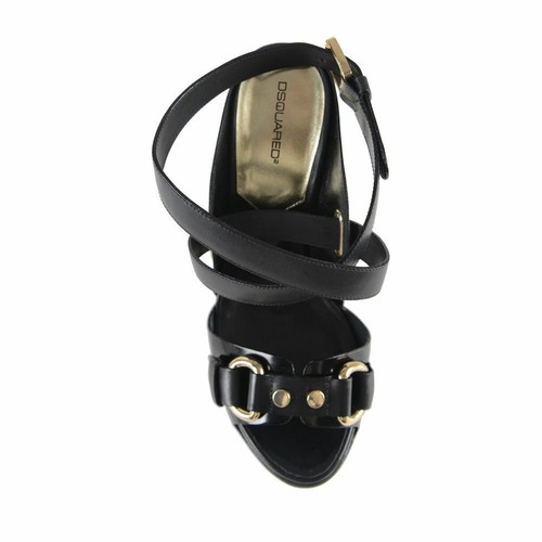 Pre-owned Dsquared2 Dsquared Wrap Around Ankle Strap Sandals Heels Shoes Sz 6 7 7.5 8 8.5 9 9.5 In Black