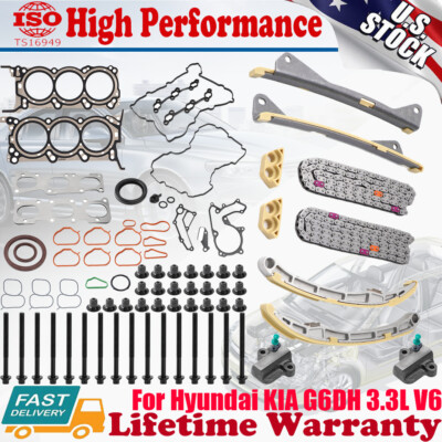 G6DH 3.3L Head Gasket Bolts & Timing Chain Kit For HYUNDAI Santa Fe KIA Sorento