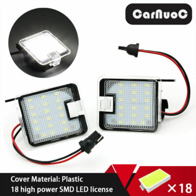 2Pcs For Ford Focus Kuga Mondeo C-Max White LED Side Mirror Puddle Light Lamp