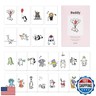 Monolike Buddy Single cards - mix 24 pack, unique and cute 24 animal Single cards