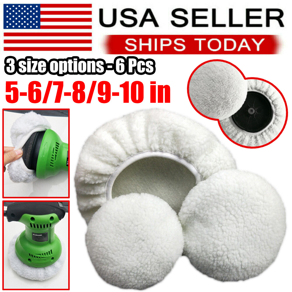 6PCS 5-6/7-8/9-10 inch Polishing Bonnet Buffer Pads Soft Woo