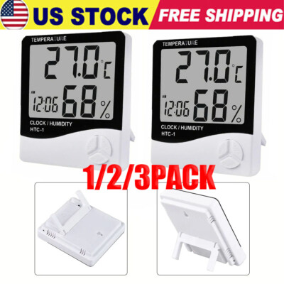Thermometer Indoor Digital LCD Hygrometer Temperature Humidity Meter Alarm Clock
