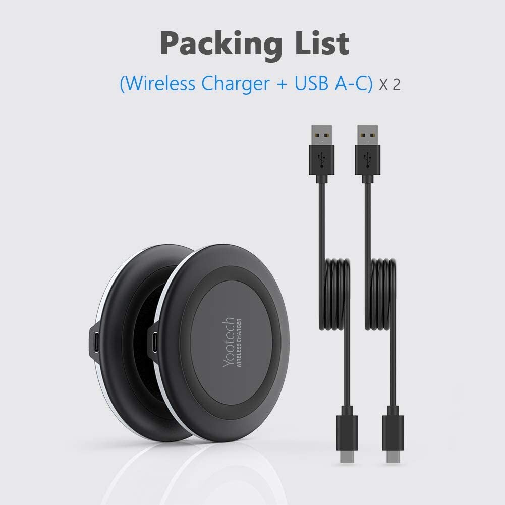 Yootech 2 Pack Wireless Charger10W Max Fast Wireless Charging Pad Compatible ...