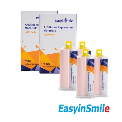 4*50ml Easyinsmile Dental Light Body Impression Material Silicone Bite Model 