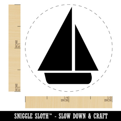 Sail Boat Sailing Icon Self-Inking Rubber Stamp Ink Stamper