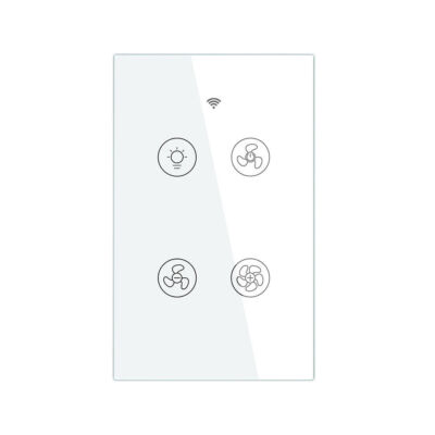 MOES WiFi RF Smart Ceiling Fan Light Switch Wall Touch Glass Panel Alexa Google